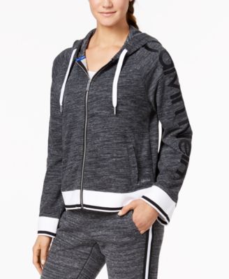 Calvin Klein - Flared-Sleeve Logo Cropped Zip Hoodie