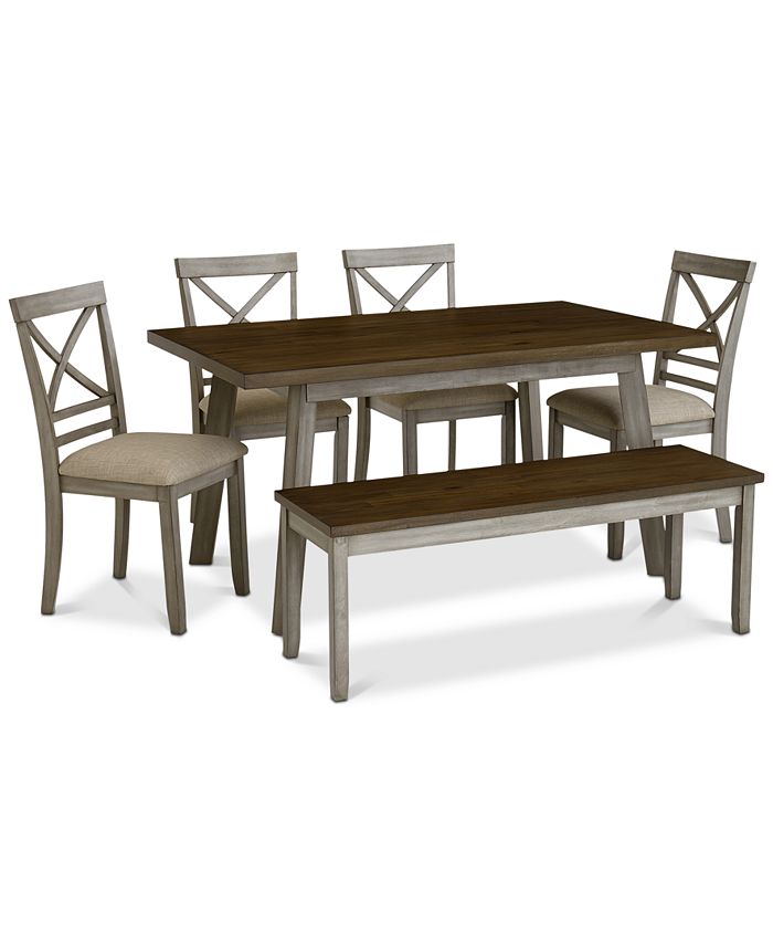 Furniture Fairhaven Dining Furniture, 6Pc. Set (Table, 4 Upholstered