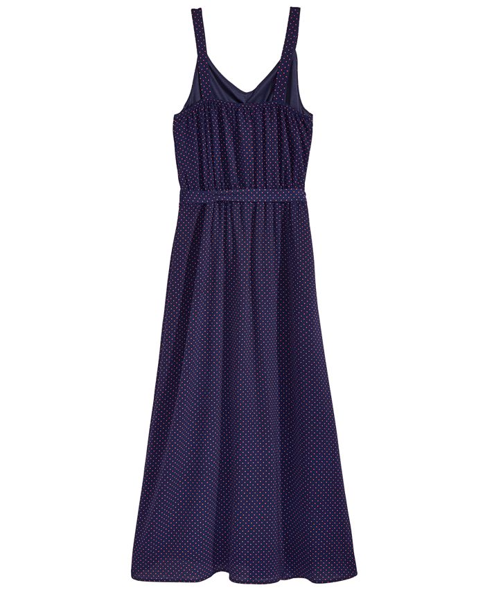 Monteau Dot-Print Maxi Dress, Big Girls - Macy's