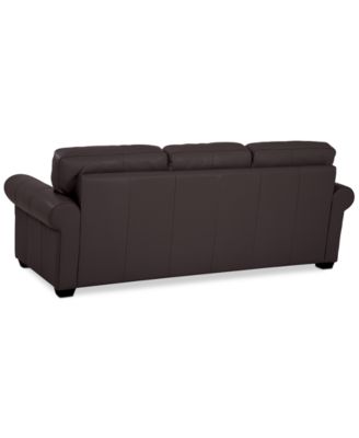 Orid 84" Leather Roll Arm Sofa