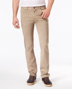 DKNY MEN'S SLIM-STRAIGHT FIT STRETCH TWILL PANTS, CREATED FOR MACY'S
