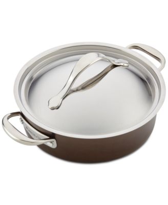 Nouvelle Copper Luxe Hard-Anodized Nonstick Cookware Set, 3-Piece, Sable