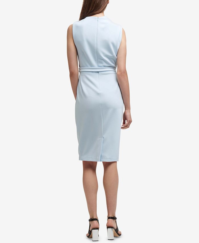 DKNY Belted Pleated-Shoulder Dress, Created for Macy's - Macy's