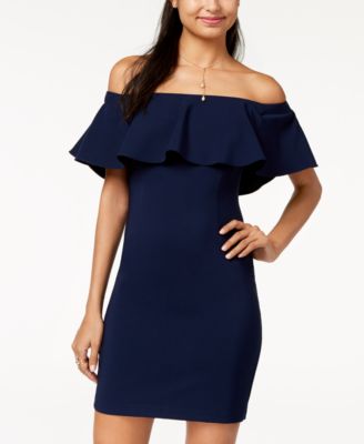 off the shoulder flounce dress