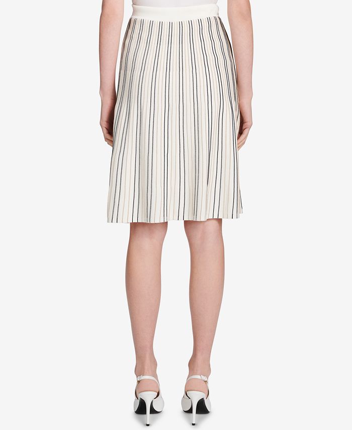 Calvin Klein Striped Flare A-Line Skirt - Macy's