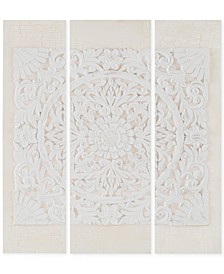 Madison Park Mandala White 3-Pc. 3D Embellished Canvas Wall Art Set 