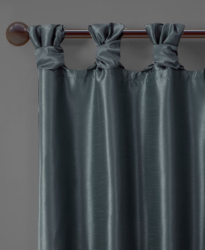 Madison Park Emilia Lined Twisted Tab Top Faux-Silk Window Panel, 50