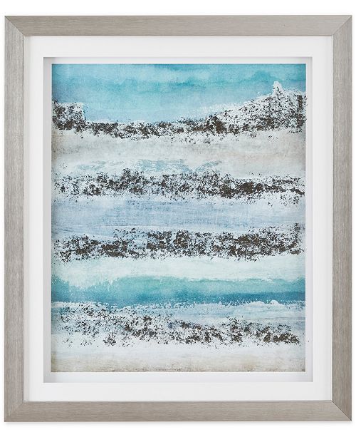 Jla Home Madison Park Signature Coastal Abstract Blue Framed