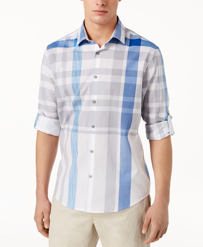 Alfani Men's Broad Plaid Shirt, Created for Macy's - Macy's