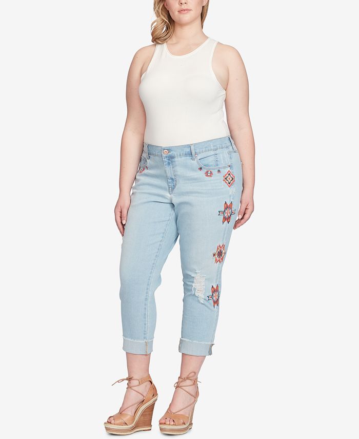 Jessica Simpson Trendy Plus Size Embroidered StraightLeg Jeans Macy's