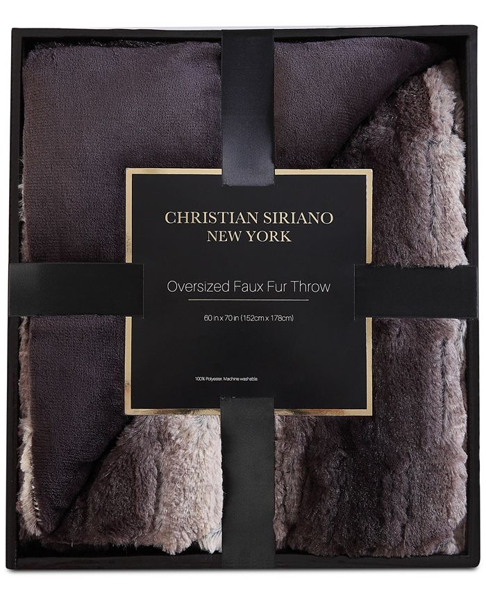 Christian Siriano New York Christian Siriano NY® 60" x 70" Black Ombre Luxury Faux Fur Filled