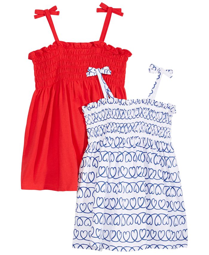 First Impressions 2Pack Smocked Cotton Sundresses, Baby Girls, Created