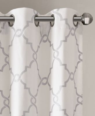 Saratoga Fretwork Print Grommet Top Window Curtain Panel, 50"W x 84"L