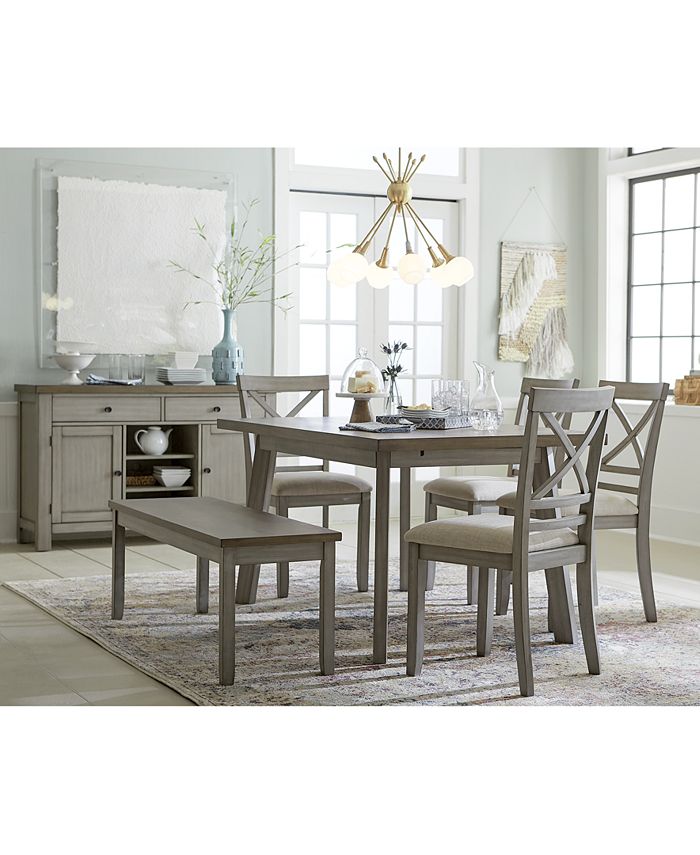 Furniture Fairhaven Dining Furniture 6 Pc Set Table 4 Upholstered Side Chairs Bench Created For Macy S Reviews Furniture Macy S