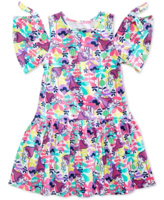 Trolls by DreamWorks - Cold-Shoulder Printed Dress, Toddler Girls