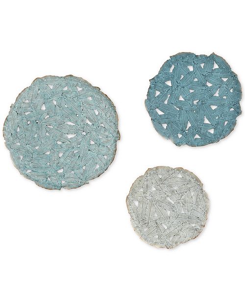 Madison Park Rossi Blue Iron Painted Wall Decor Set Of 3