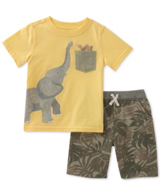 Kids Headquarters - Baby Boys 2-Pc. Cotton Elephant T-Shirt & Printed Shorts Set