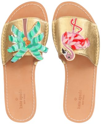 kate spade flip flops flamingo