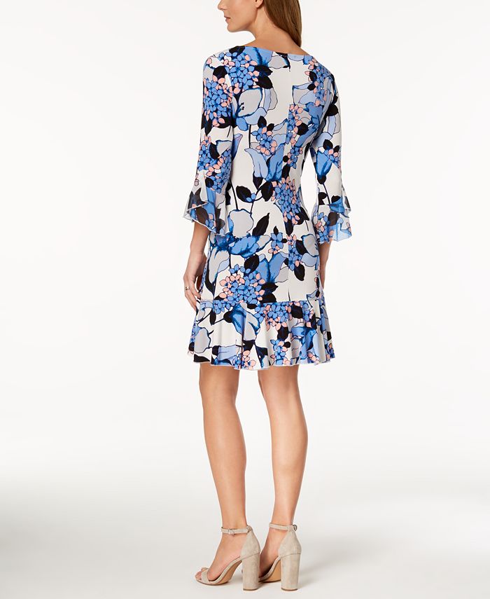 Ivanka Trump Ruffled Floral-Print Dress - Macy's