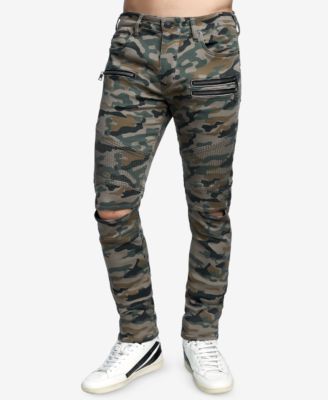 True Religion Men s Camo Moto Skinny Fit Jeans Macy s