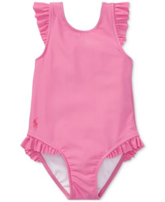 Ralph Lauren Ruffled One-Piece Swimsuit, Baby Girls - Macy's