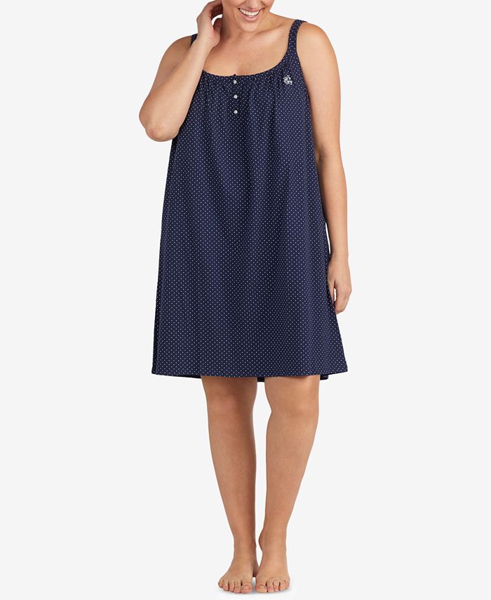 Lauren Ralph Lauren Seaside Classic Knits Plus Size Printed Nightgown