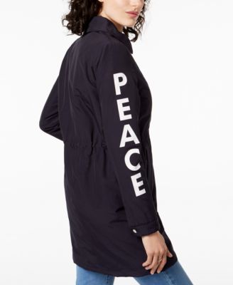 Love Moschino Appliqué Peace & Love Jacket - Macy's