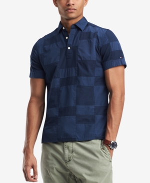 TOMMY HILFIGER MEN'S CLASSIC FIT PATCHWORK POLO
