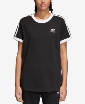 Adidas Originals Adidas Women's Originals 3-stripes T-shirt In Black Size Small 100% Cotton In Black