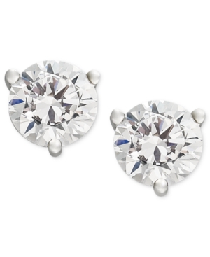 image of Near Colorless Certified Diamond Stud Earrings in 18k White or Yellow Gold (1 ct. t.w.)