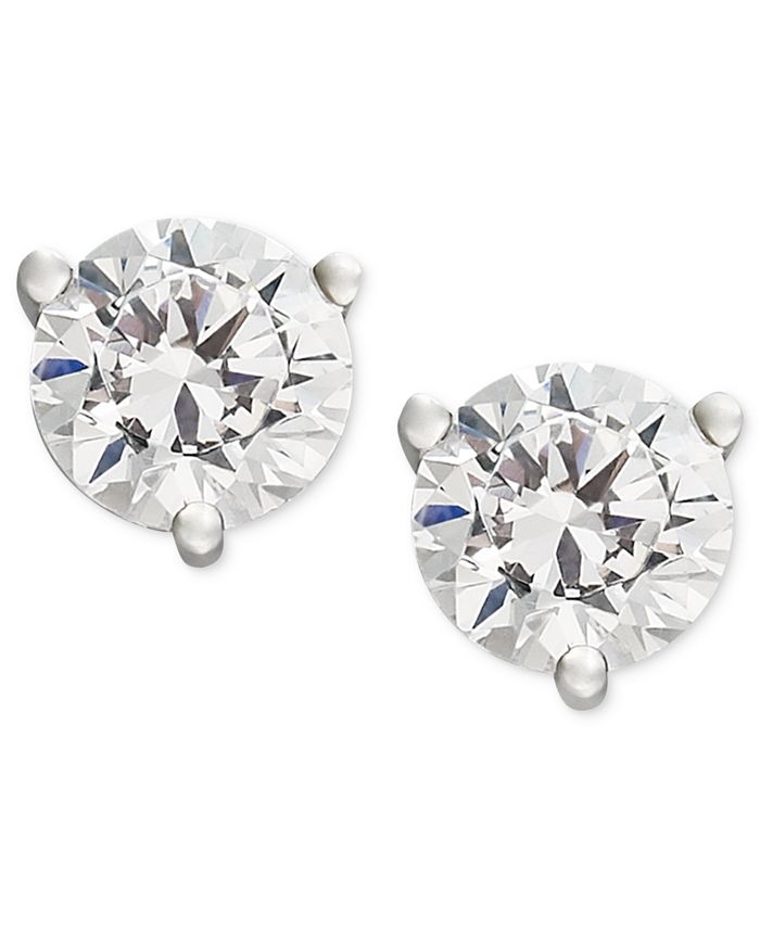 Macy's - Certified Near Colorless Diamond Stud Earrings in 18k White or Yellow Gold (1/4-1-1/4 ct. t.w.)