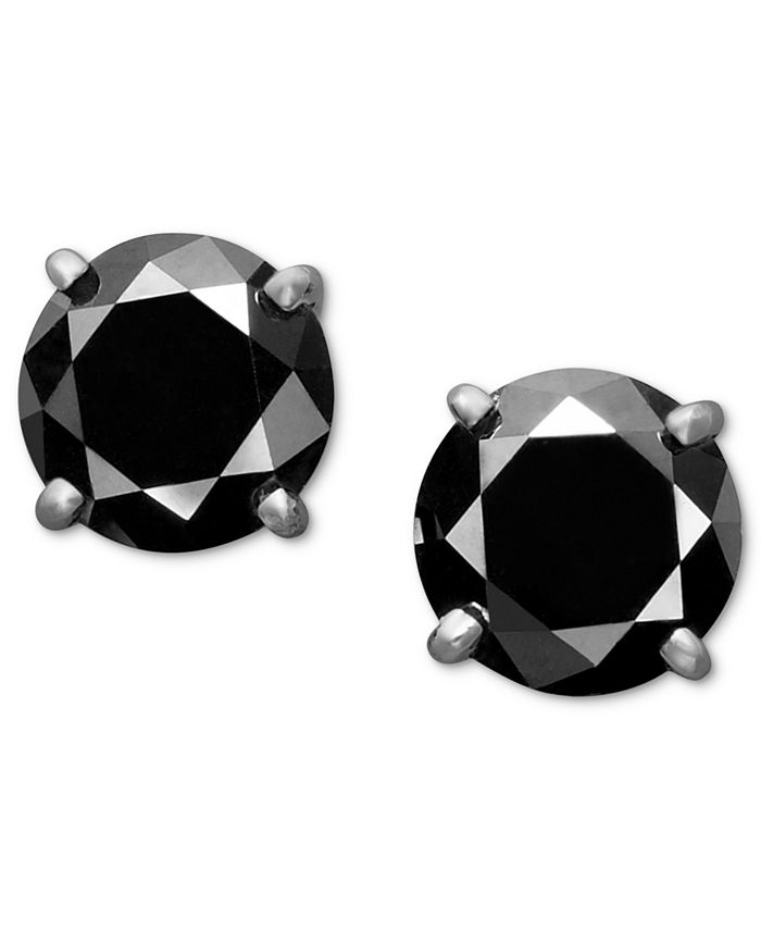 Macy's Black Diamond Stud Earrings (2 ct. t.w.) 14k White or Yellow