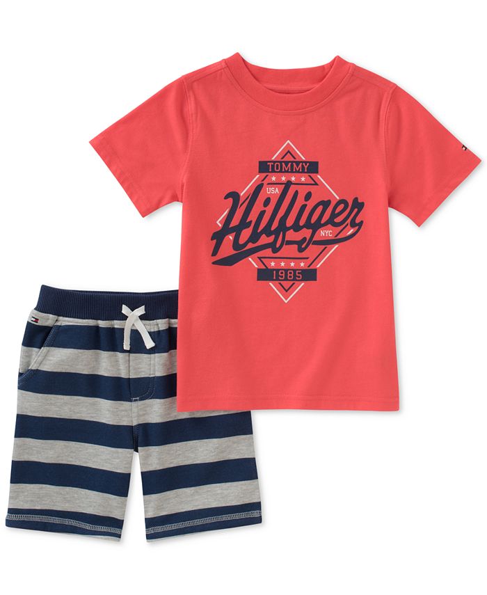 Tommy Hilfiger Baby Boys 2-Pc. Graphic-Print T-Shirt & Shorts Set - Macy's