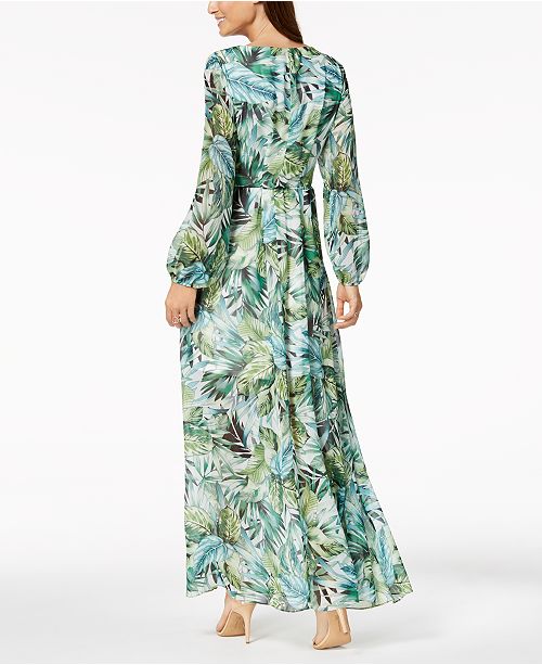 Nine West Printed FauxWrap Maxi Dress, Created for Macy's Dresses