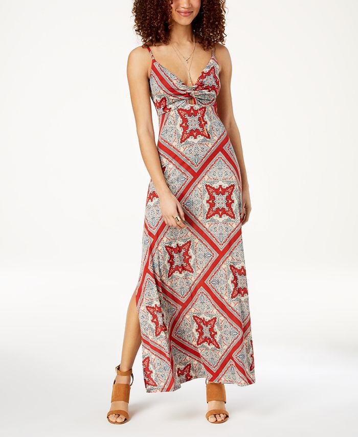 American Rag Juniors' Printed Twist-Front Maxi Dress, Created for Macy ...