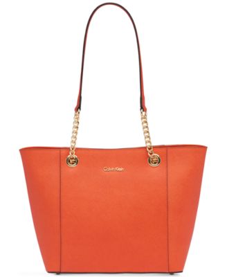 calvin klein hayden saffiano leather large tote