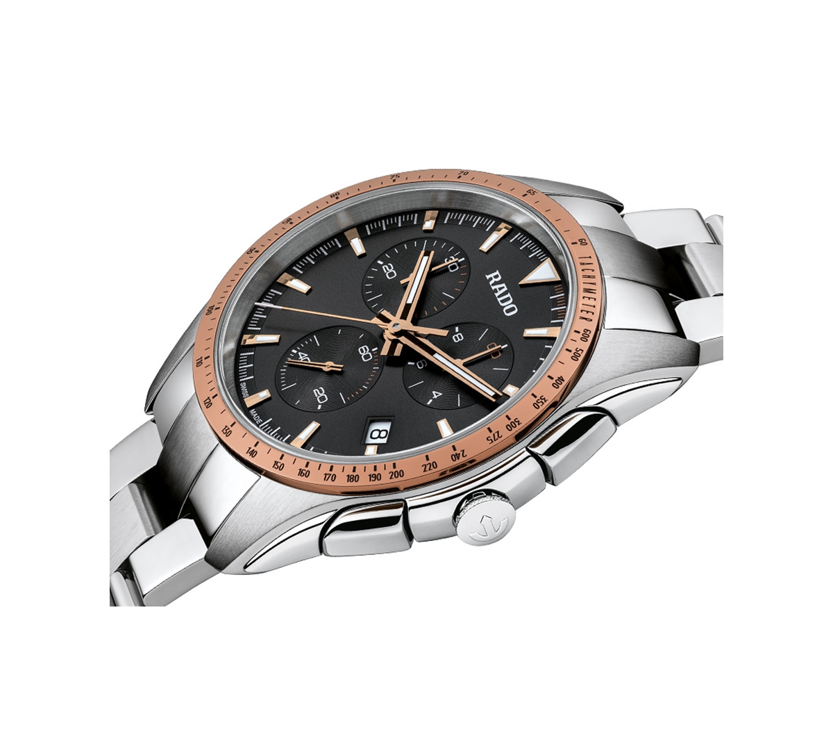 Shop Rado Men's Swiss Chronograph Hyperchrome Stainless Steel Bracelet Watch 44.9mm In No Color