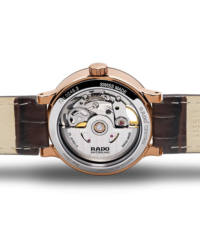 Rado Women's Swiss Automatic Hyperchrome Diamond Accent Brown Leather