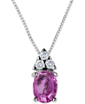 image of Pink Sapphire (1-1/10 ct. t.w.) & Diamond (1/8 ct. t.w.) 16