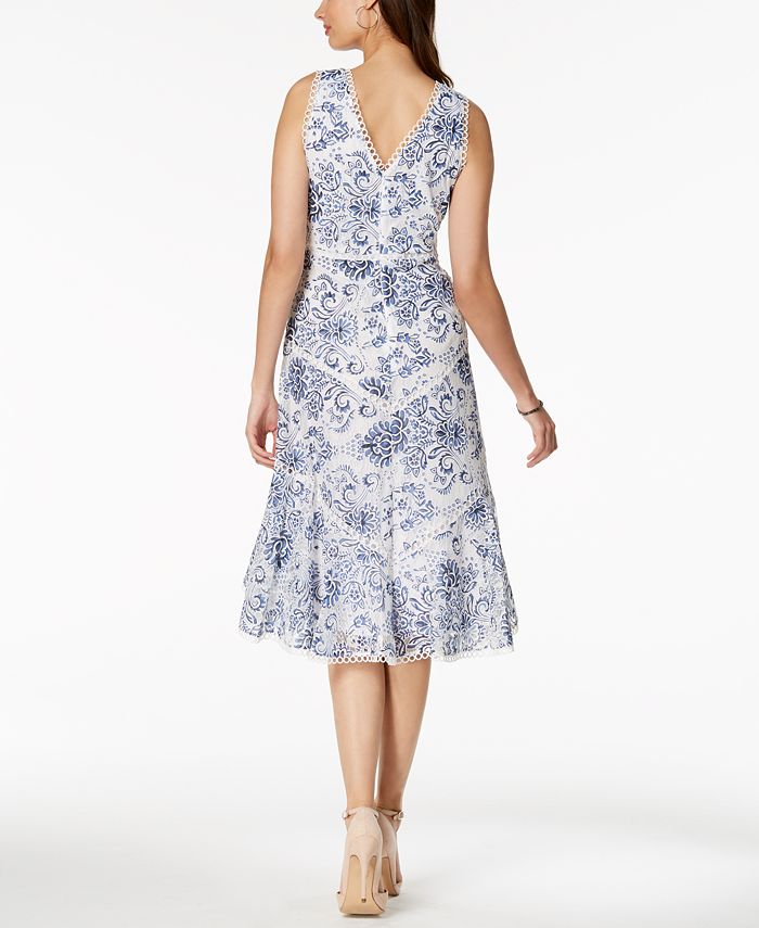 Taylor V-Neck Floral Printed Lace Midi Dress - Macy's