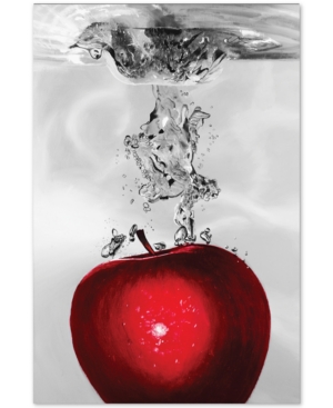 Trademark Global Roderick Stevens 'red Apple Splash' 22" X 32" Canvas Wall Art