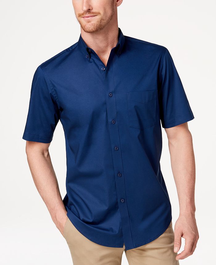 Club Room Men's Stretch Moisture Wicking Solid Shirt, Created for Macy ...