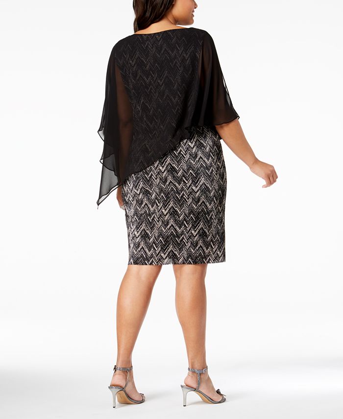 Connected Plus Size Printed Capelet Dress - Macy's