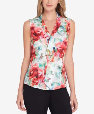 Tahari ASL - Tie-Front Chiffon Blouse