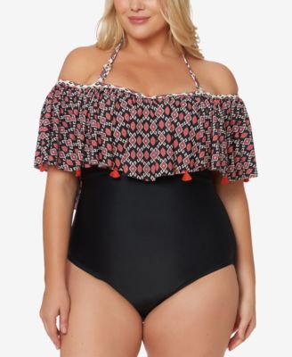 off the shoulder bathing suit plus size