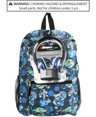 FAB - Galaxy-Print Backpack & Headphones, Little & Big Boys