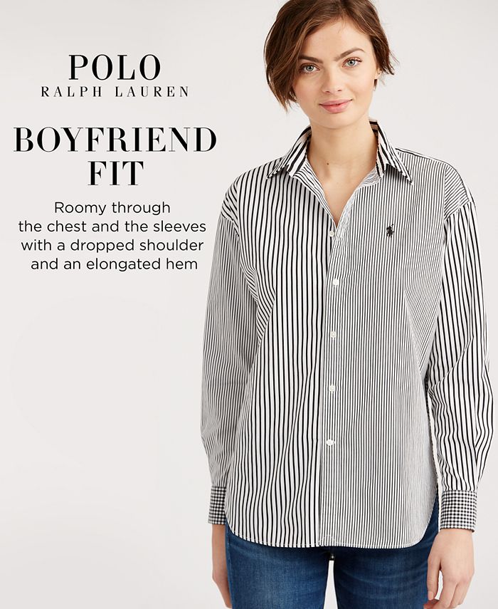 Polo Ralph Lauren Striped Cotton Boyfriend Shirt Macy's