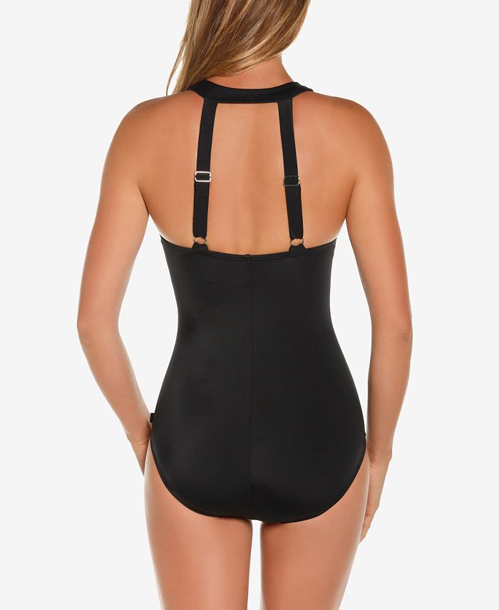 Reebok Flying Printed HighNeck TummyControl OnePiece Swimsuit Macy's