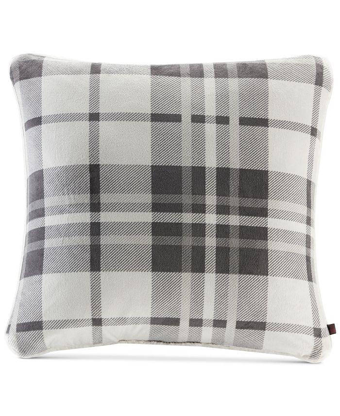 Woolrich Reversible Plaid Plush to Berber 20" Square Decorative Pillow