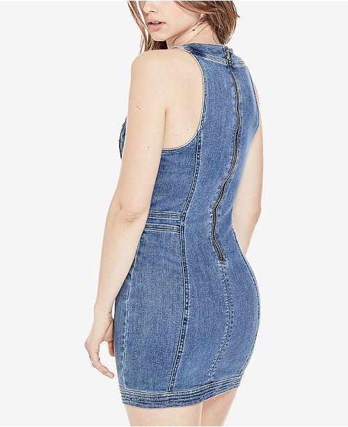 GUESS LaceUp Sleeveless Denim Bodycon Dress & Reviews Dresses